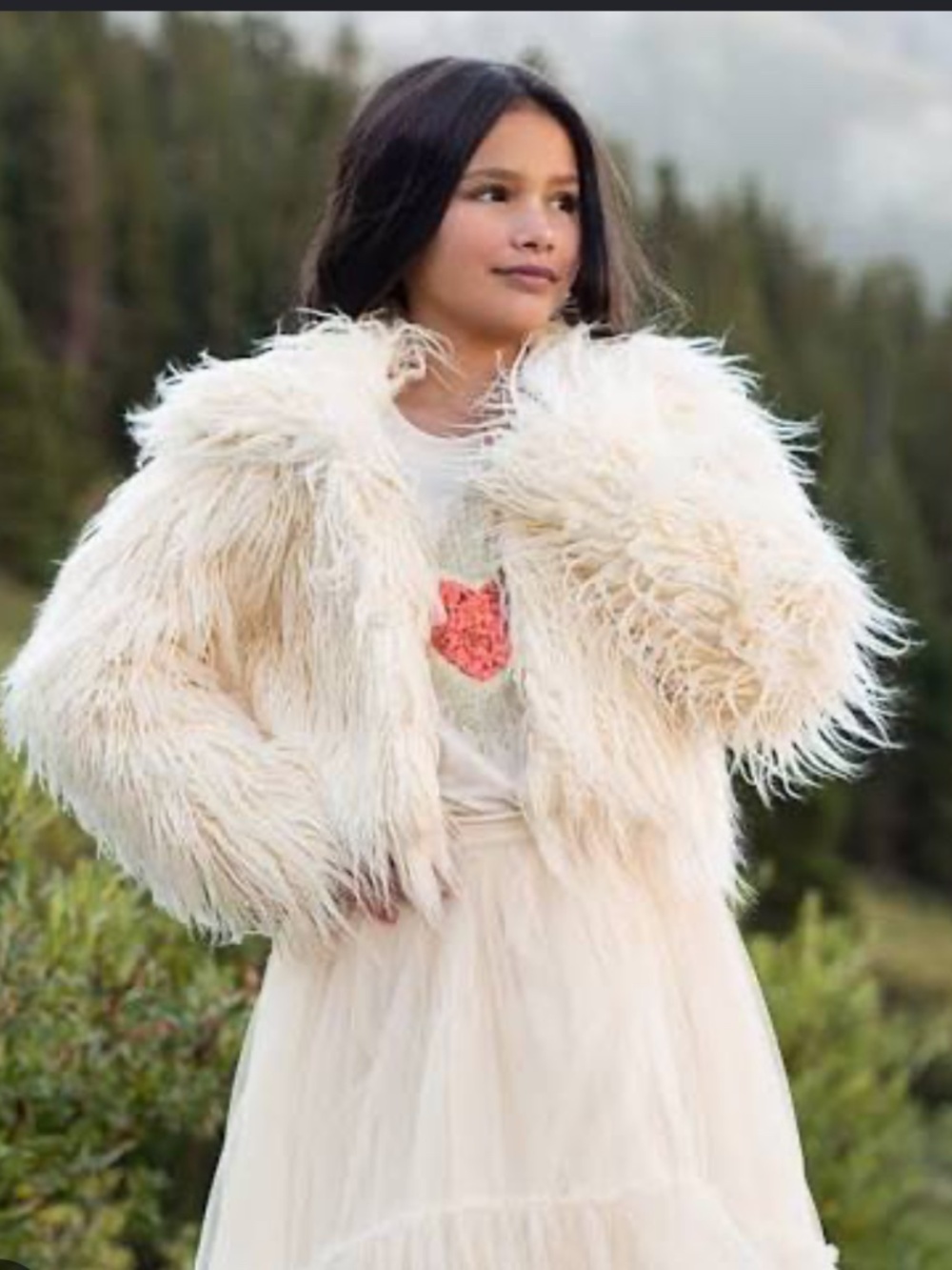 Joyfolie Goldie Faux Fur Coat Sz 10